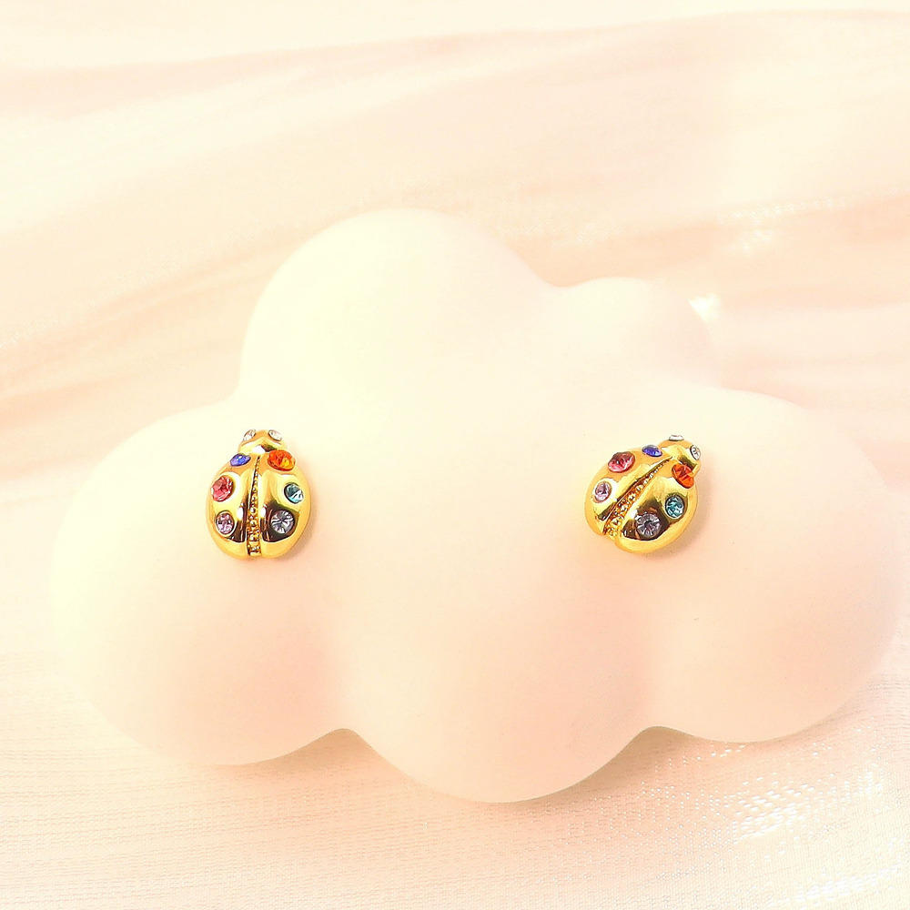 Kate SPADE Colored Diamond Ladybug Stud Silver Post